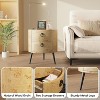 Round Side Table with Drawers Modern Night Stand with Storage Wooden Accent End Table Circle Bedside Table with Metal Legs Bedroom - 4 of 4
