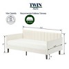 NicBex Twin Size Boucle/Velvet Upholstered Daybed with Ribbed Tufted Backrest for Bedroom,Living Room,Apartment,Ivory - 3 of 4