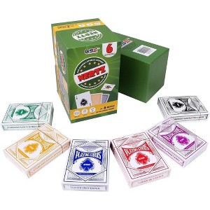GSE 6-Deck Nertz Card Game,  Multi-colored Standard 3.5"x2.5" Wide Playing Cards for Poker, Blackjack, Rummy, Go Fish, Bridge - 1 of 4