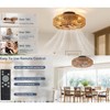 20 Inch Boho Ceiling Fans With Lights And Remote, Rattan Caged Ceiling Fan Farmhouse Bamboo Flush Mount Ceiling Fan For Bedroom Living Room Kitchen - 2 of 4