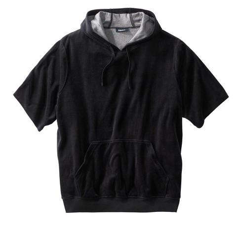 Kingsize Men's Big & Tall Velour Short-sleeve Pullover Hoodie - Tall - 2xl,  Black : Target