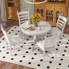 NicBex Round Dining Table Set for 4 Retro Wood Round Extendable Dining Table with 4 Upholstered Chairs for Dining Room - 2 of 4