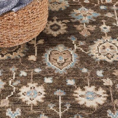 Samarkand Gray and Beige Hand-Knotted Wool Area Rug
