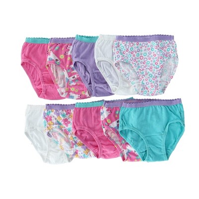 Fruit Of The Loom Girl's Assorted Cotton Bikini Underwear (10 Pack), 10,  Assorted : Target