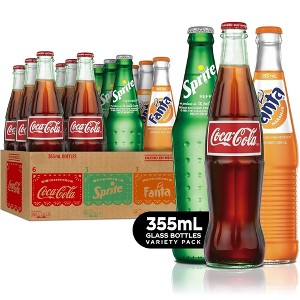 Coca-Cola, Sprite & Fanta Variety Bundle - 12 Fl Oz Glass Bottle  (Pack of 24) - 1 of 4