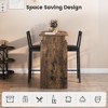 Bar Table and Chairs for 2, Dining Room Table with Double Tier Wine Rack and Glasses Hanging - 4 of 4