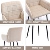Kumasinova 2-Piece Ergonomic Velvet Dining Chairs with Armrests, Cushioned Seats, Metal Legs, Kitchen Chair with Anti-Slip Floor Protectors, - 3 of 4