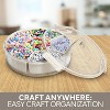 LunaLulinlk Cream White round snack box with 6 compartments, lid and handle - 3 of 4