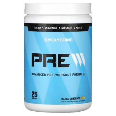 Swolverine Pre, Advance Pre-Workout Formula, Mango Lemonade, 1 lb (457 g)
