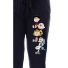 Peanuts Womens' Charlie Brown Snoopy Lucy Sally Linus Jogger Pajama Pants Black - 2 of 3