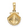 Black Bow Jewelry 14k Yellow Gold Small Textured Scallop Shell Pendant - 3 of 4