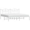 vidaXL Metal Bed Frame with Headboard White 76 in.x79.9 in. King - 3 of 4