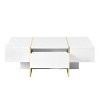 NicBex Modern 47.2" Rectangle Coffee Table with 2 Storage Drawers and Golden Wood Grain Pedestal for Living Room - 3 of 4
