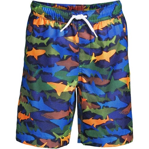 Lands' End Kids Husky Printed Volley Swim Trunks - X Large Husky