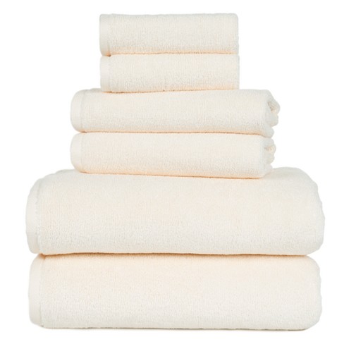 Luxury 100% Cotton Bath Towels Soft & Fluffy, Quick Dry, Highly Absorbent,  Hotel Quality Towel Set - 1 Bath Towel, 1 Hand Towel, 1 Wash Cloth (Ivory)