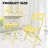 homfan 3-Piece Outdoor Bistro Set - Small Iron Patio Table & 2 Chairs, Cafe Dining Set for Balcony, Garden, Apartment, All-Weather Bistro Furniture - 3 of 4