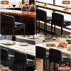 Bar Stools Set,Modern Counter Height Bar Stools with Back and Footrest, Faux Leather Upholstered Barstools Chairs for Kitchen Island Dining Room Bar - 2 of 4
