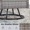 Anybear 3PC Grey Wicker Rattan Swivel Chairs with Coffee Table Outdoor Seating Set - 4 of 4