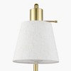 Globe Electric 16" Matte Brass Desk Lamp with White Linen Shade: ETL Listed, Metal Body, Cone Shape Shade, No Tools Assembly - 2 of 4