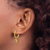 Chisel Stainless Steel Polished Yellow IP-plated with Removeable Light Blue CZ Dangle Hinged Hoop Earrings - 3 of 4