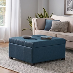 NicBex 35" Storage Bench Square Ottoman with Storage Upholstered Button Tufted for Bedroom, Living Space - 1 of 4