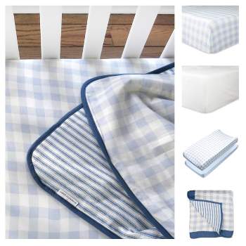 Honest Baby Organic Cotton Bedding Set - Haberdashery Blues - 5pc