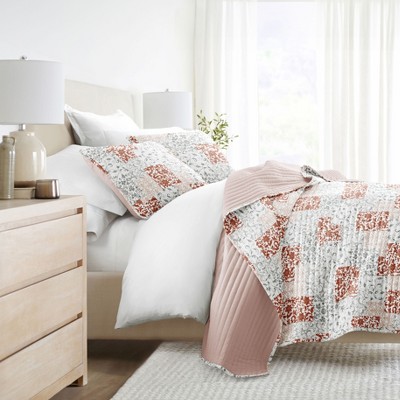 Luxury Lightweight Reversible Quilted Coverlet Set - Becky Cameron (Matching Shams Included)