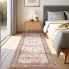 2'x6' Coffee Vintage Oriental Runner Rug – Washable, Low Pile, Non-Slip, Stain-Resistant Carpet for Kitchen, Hallway, Entryway - 2 of 4
