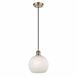 White Mouchette - 1 Light Cord Hung Mini Pendant In Modern Style-10 Inches Tall and 8 Inches Wide - 1 of 1