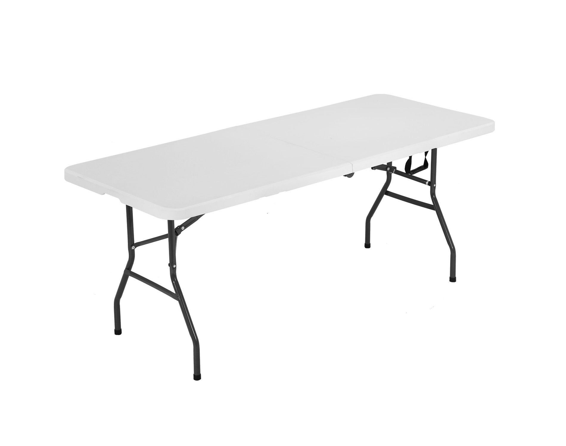 FDW 6FT Camping Table Plastic Picnic Table Office Table with Carrying Handle, white
