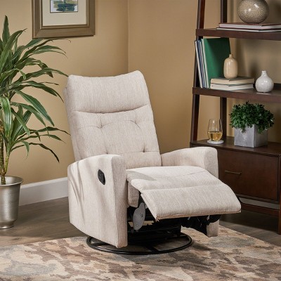 Unholstered Glider Swivel Recliner Chair with Fabric for bedroom living room-Christopher Knight Home