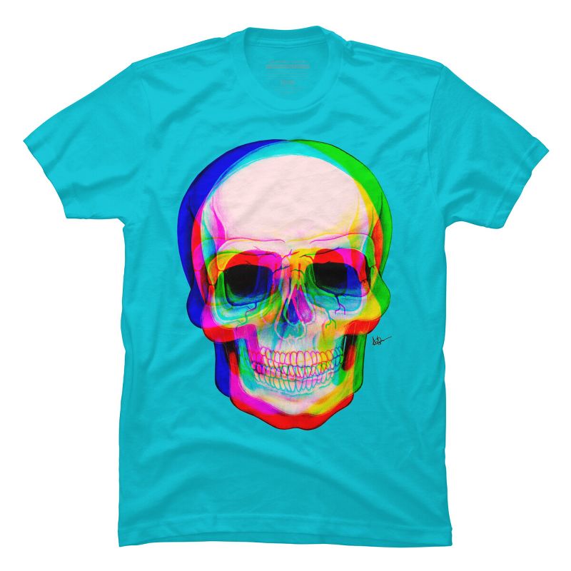 Men's Design By Humans 3D Skull By AdrianFilmore T-Shirt, 1 of 4