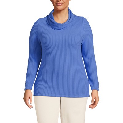 Lands' End Women's Long Sleeve Wide Rib Turtleneck