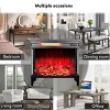 Syemin Indoor Fireplaces Electric Fireplace Heater Quick Heating Portable Fireplace 24″ Electric Corner Fireplace Low Noise, Black, 23.9"*9.4"*22.4" - 3 of 4