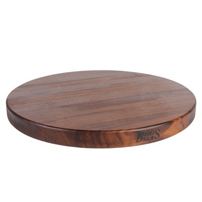 John Boos R18 R Board Wooden 1.5 Inch Thick Reversible Round Circular Carving Cutting Board