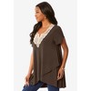 Roaman's Women's Plus Size Lace Tulip Hem Tunic - 4 of 4
