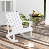 Tangkula Kid Adirondack Rocking Chair Outdoor Solid Wood Slatted seat Backrest - 3 of 4