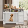 48'' Dog Crate Furniture, Farmhouse Heavy Duty Dog Kennel with Bowl & Storage Drawers, Medium Dog Cage End Table for Small Medium Dogs - 2 of 4