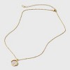 14K Gold Dipped Crystal and Mother of Pearl Circle Spinner Initial Necklace - A New Day™ - 3 of 4