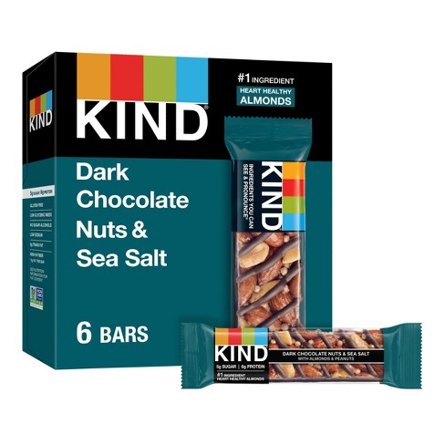 Kind Bars Dark Chocolate Nuts & Sea Salt Gluten Free Snacks - 6ct : Target