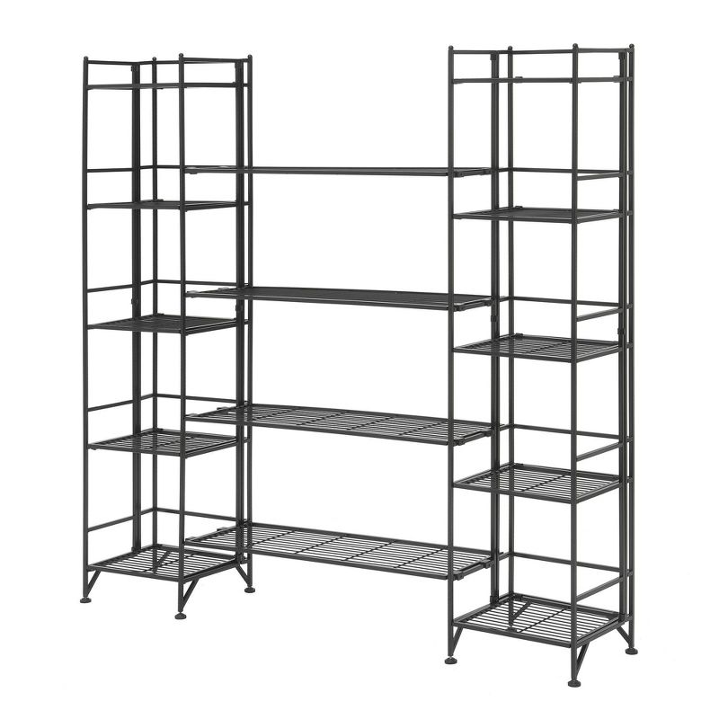  57.5" Extra Storage 5 Tier Folding Metal Shelves with Set of 4 Deluxe Extension Shelves - Breighton Home, 1 of 9