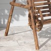 Resenkos 2-Seat Swing With A-Frame Stand, Wooden Patio Bench, Carbonized Brown, Wagon Wheel Armrests， Carbonized - 4 of 4