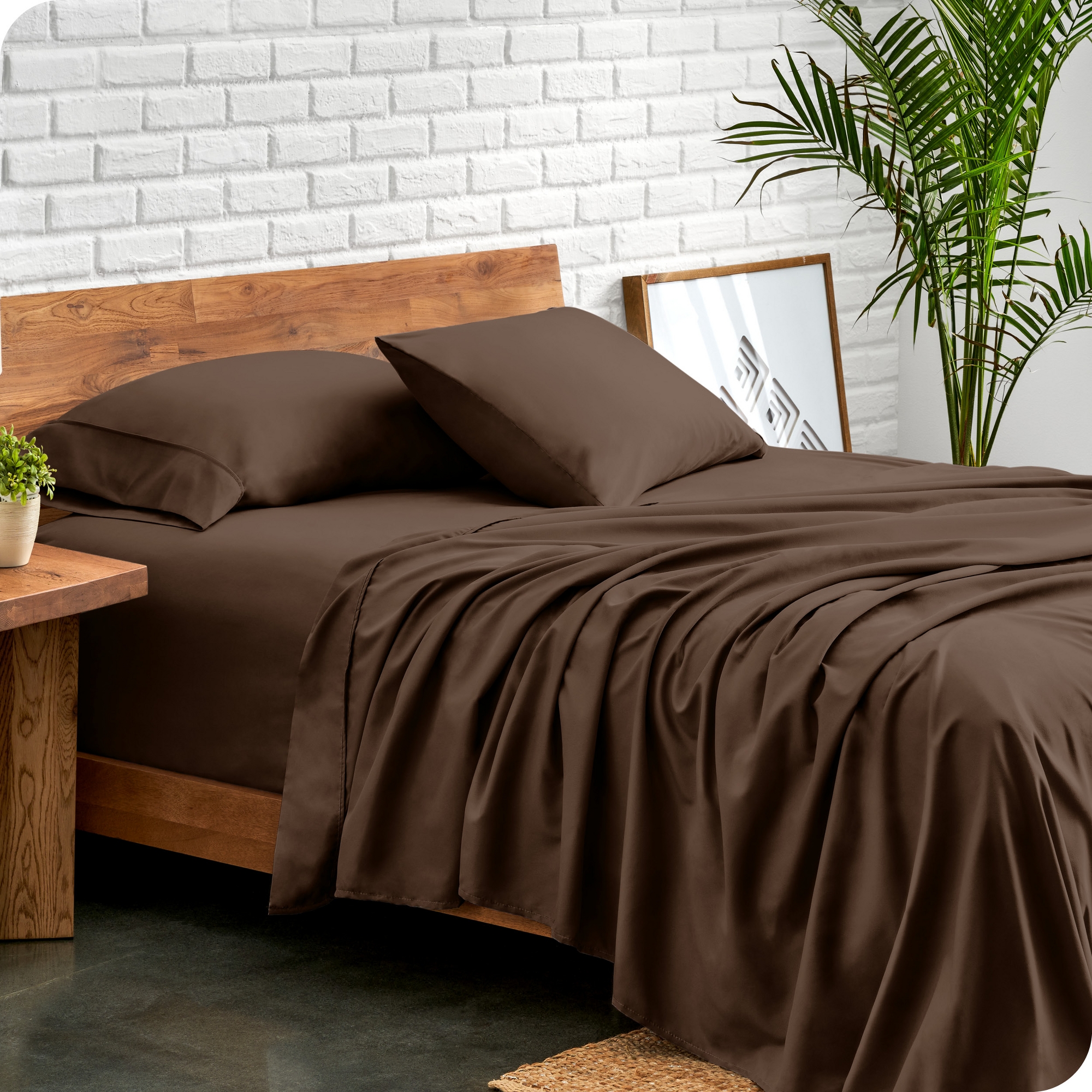4 Piece Ultra Soft Brushed Easy Care Sheet Set by Bare Home - King, Cocoa