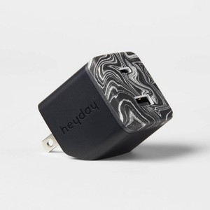 Dual Port USB-C and USB-A 25W Wall Charger - heyday™ Black Agate - 1 of 3