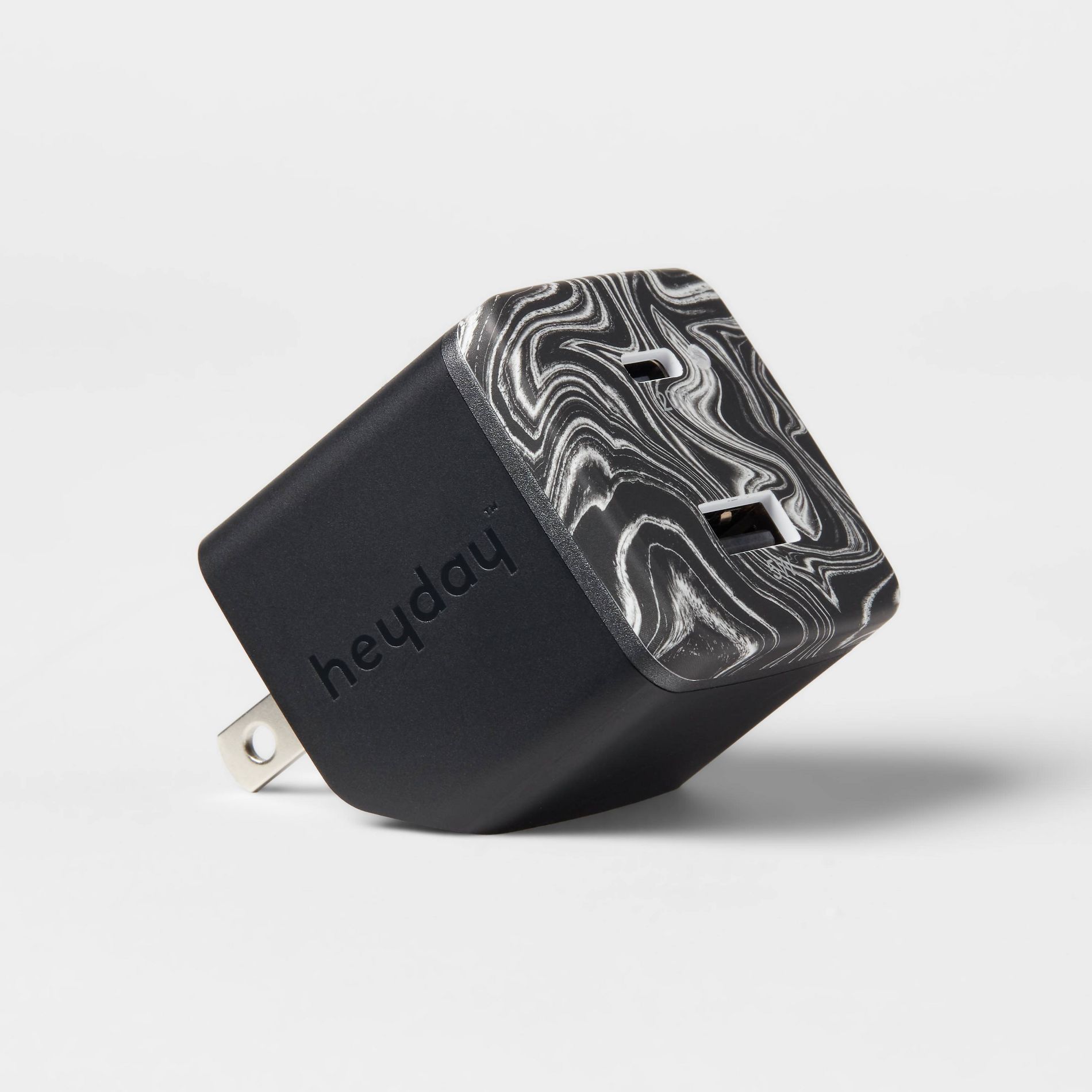 Dual Port USB-C and USB-A 25W Wall Charger - heyday™ Black Agate: Charge Indicator Light