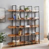 5 Tier Bookcase Home Office Open Bookshelf, Vintage Industrial Style Shelf, MDF Board, Black Metal Frame, Brown - 2 of 4