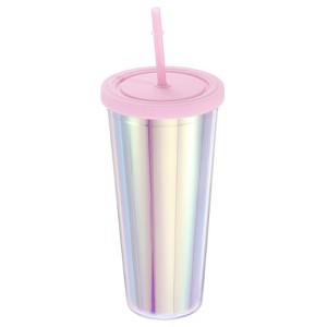 Unique Bargains Acrylic Insulated Double Wall Tumbler with Lid and Straw - 1 of 4