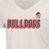 NCAA Georgia Bulldogs Women's Oatmeal V-Neck T-Shirt - 3 of 3