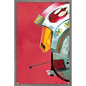 Trends International Star Wars: Archetype - Rebel Pilot Helmet Framed Wall Poster Prints - 1 of 4