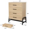 Jojoka 38.6" Tall 4 Dresser for Bedroom, Farmhouse Organizer for Closet with Metal Handle, Wooden Closet Storage Chest for Living Room, Entryway - 2 of 4
